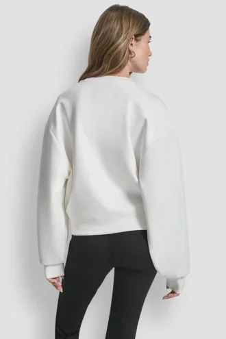 Langärmeliger Pullover mit weichem Scuba-Material und Logo