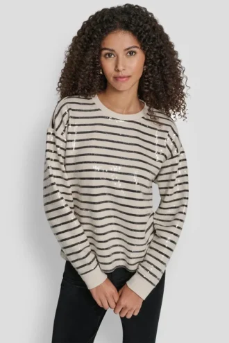 Langärmliges Sweatshirt mit Pailletten
