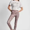 Leggings mit hoher Taille, 7/8-Schnitt, bedruckt, mit Taschen
