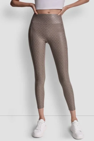 Leggings mit hoher Taille, 7/8-Schnitt, bedruckt, mit Taschen