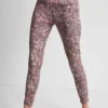Leggings mit hoher Taille, 7/8-Schnitt, bedruckt, mit Taschen