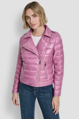 Leichte Steppjacke im Motorrad-Stil