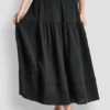 Maxi-Röck mit geraffter Taille und Stufen Maxi-Röck mit geraffter Taille und Stufen