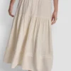 Maxi-Röck mit geraffter Taille und Stufen Maxi-Röck mit geraffter Taille und Stufen