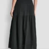 Maxi-Röck mit geraffter Taille und Stufen Maxi-Röck mit geraffter Taille und Stufen