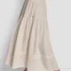 Maxi-Röck mit geraffter Taille und Stufen Maxi-Röck mit geraffter Taille und Stufen