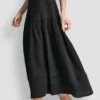 Maxi-Röck mit geraffter Taille und Stufen Maxi-Röck mit geraffter Taille und Stufen