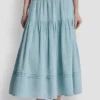 Maxi-Röck mit geraffter Taille und Stufen Maxi-Röck mit geraffter Taille und Stufen