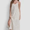 Maxikleid aus Leinenmischung mit Bindeband am Rücken Maxikleid aus Leinenmischung mit Bindeband am Rücken