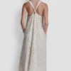 Maxikleid aus Leinenmischung mit Bindeband am Rücken Maxikleid aus Leinenmischung mit Bindeband am Rücken