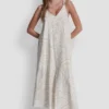 Maxikleid aus Leinenmischung mit Bindeband am Rücken Maxikleid aus Leinenmischung mit Bindeband am Rücken