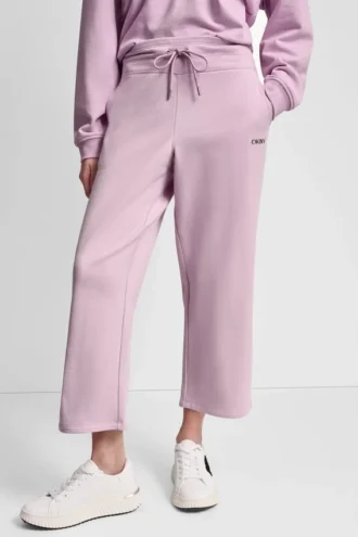 Metallic-Bubble-Logo-Cropped-Hose mit hoher Leibhöhe