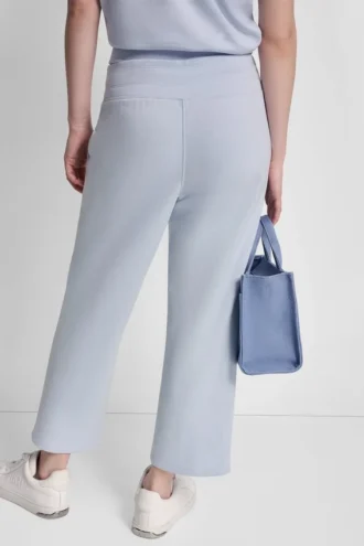 Metallic-Bubble-Logo-Cropped-Hose mit hoher Leibhöhe