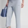 Metallic-Bubble-Logo-Cropped-Hose mit hoher Leibhöhe Metallic-Bubble-Logo-Cropped-Hose mit hoher Leibhöhe