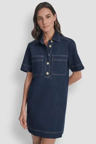 Mini-Etuikleid aus Denim Mini-Etuikleid aus Denim