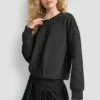 Mix-Media-Sweatshirt mit Bubble-Silhouette Mix-Media-Sweatshirt mit Bubble-Silhouette