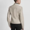 Motorradjacke aus Kunstleder mit Druckknopf-Kragen Motorradjacke aus Kunstleder mit Druckknopf-Kragen