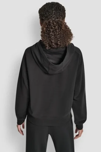 Oversized-Pullover mit geflocktem Logo und Kapuze Oversized-Pullover mit geflocktem Logo und Kapuze