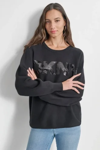 Pailletten-Logo-Pullover