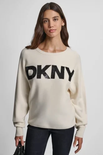 Pailletten-Logo-Pullover