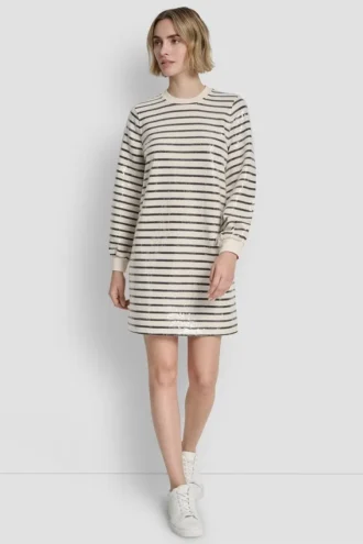 Pailletten-Plissee-Sweatshirtkleid