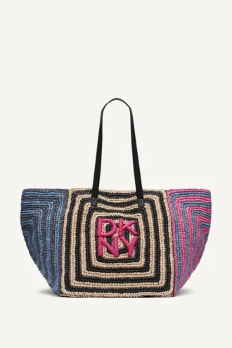 Paloma Crochet Straw Logo Shopper