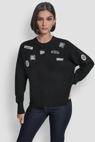 Pins und Aufnäher-Pullover