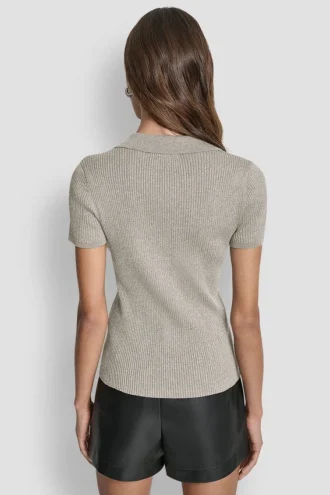 Polo-Pullover mit Lurex