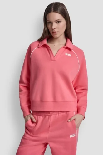 Polo-Sweatshirt mit Logo-Paspel Polo-Sweatshirt mit Logo-Paspel