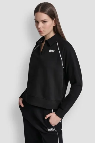 Polo-Sweatshirt mit Logo-Paspel