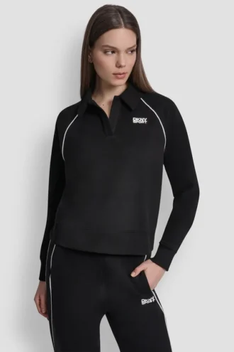 Polo-Sweatshirt mit Logo-Paspel