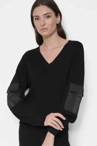 Pullover mit Cargotaschen an den Ärmeln