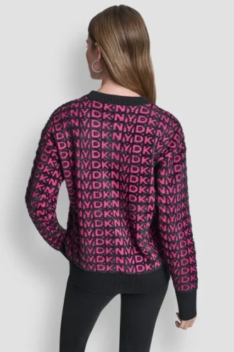 Pullover mit durchgehendem Logo und Felloptik