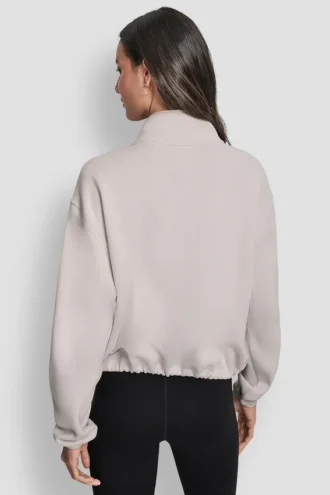 Pullover mit halbem Reißverschluss und Logo