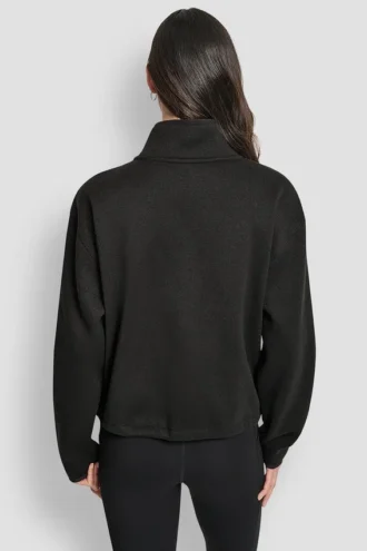 Pullover mit halbem Reißverschluss und Logo