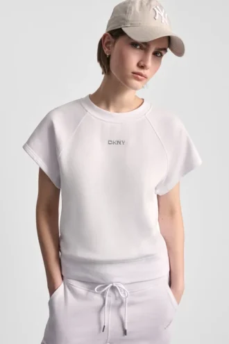 Pullover mit kurzen Ärmeln und metallischem Bubble-Logo