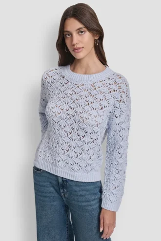 Pullover mit Pointelle-Strickmuster