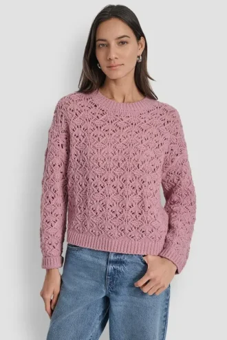 Pullover mit Pointelle-Strickmuster