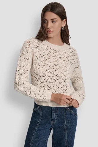 Pullover mit Pointelle-Strickmuster