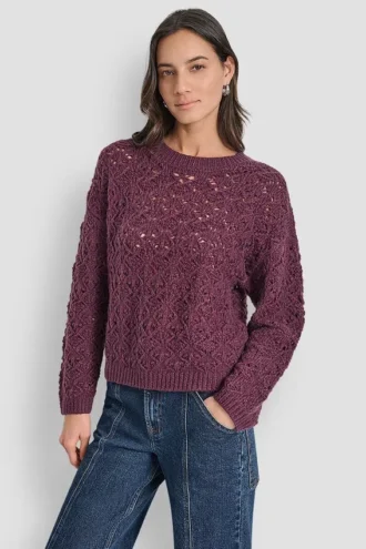 Pullover mit Pointelle-Strickmuster