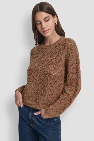 Pullover mit Pointelle-Strickmuster