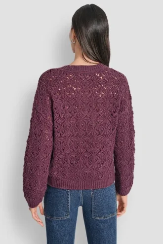 Pullover mit Pointelle-Strickmuster