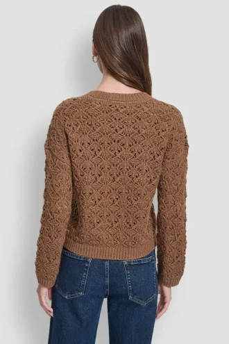 Pullover mit Pointelle-Strickmuster