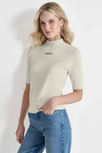 Pullover mit Stehkragen und Logo