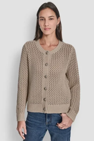 Pullover mit strukturierter Knopfleiste