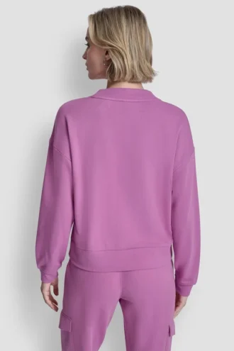Pullover mit V-Ausschnitt und metallischem Bubble-Logo