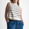 Ärmelloser gestreifter Pullover