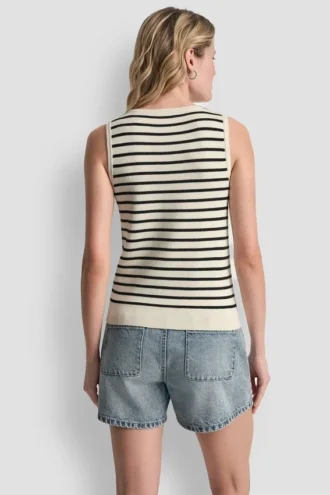 Ärmelloser gestreifter Pullover
