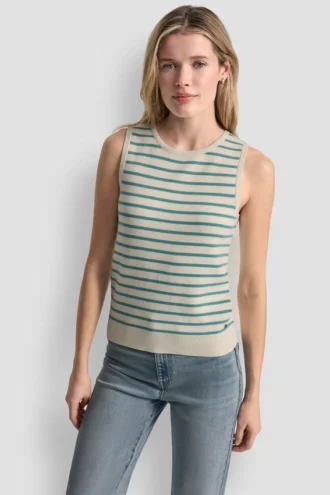 Ärmelloser gestreifter Pullover