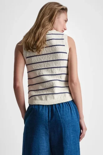 Ärmelloser gestreifter Pullover